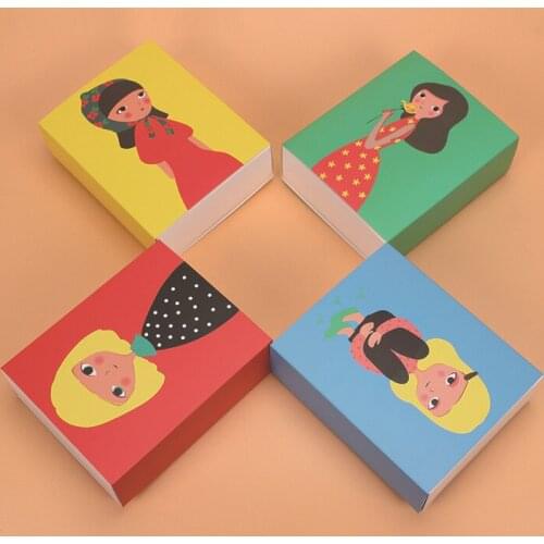 100Pcs macaron packaging Cookies chocolate Candy Macaron box Lovely cute girl kraft paper gift Packaging Party birthday cake box