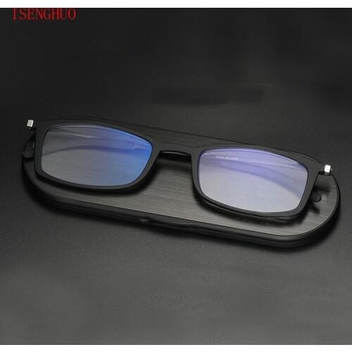 ISENGHUO Ultra-thin Portable Reading Glasses Unisex Ultralight Paper Type Anti-blue Light Hyperopia Spectacle +1.0 -3.5