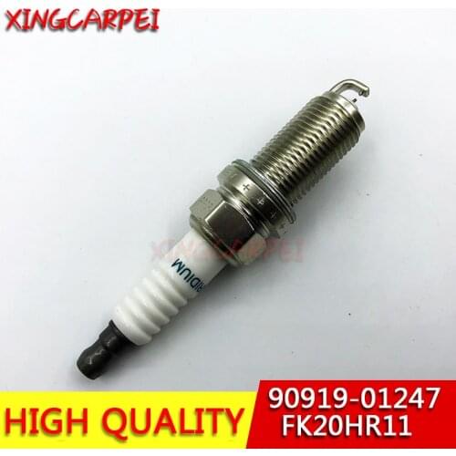 4-6pcs/lot Dual Iridium Spark Plug FK20HR 11 90919 01247 For Toyota Camry RAV4 Lexus ES350 RX350 HONDA JAZZ 90919-01247