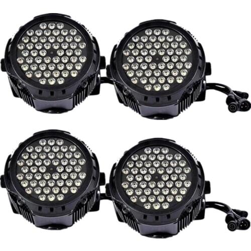 4pcs 54x3W LED Par Light,RGBW LED Wash Spot Stage Light,IP65 Outdoor Waterproof Effect Light For Swimming Pool DJ Disco Party