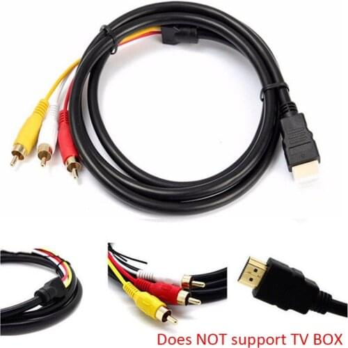 5Ft Video Audio AV Component Converter Adapter Cable HDMI-Compatible To 3-RCA For HDTV Players To TV