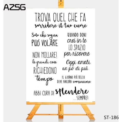 AZSG Italy Germany Portugal language style Clear Stamps for DIY Scrapbooking/photo Album Decorative Craft Clear Stamp Chapte