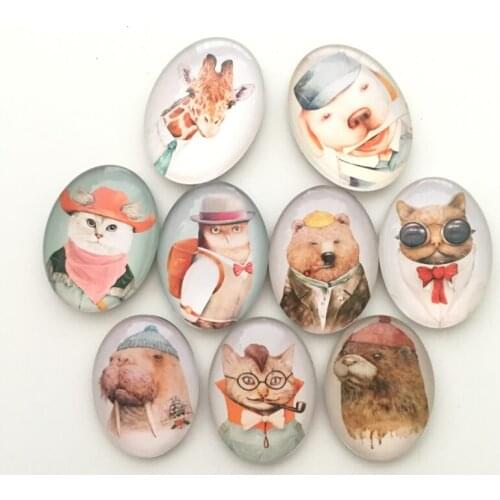 Free shipping (9pcs/lot) Cool Animal Crystal Glass Fridge Magnet for Pet Lovers Whiteboard Message Stickers Home/Kitchen Decor