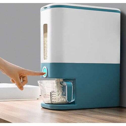 Household Bucket Storage Box Insect-Proof Moisture-Proof Metering Cylinder Automatic Grain Rice Storage Tank Cereal Dispenser