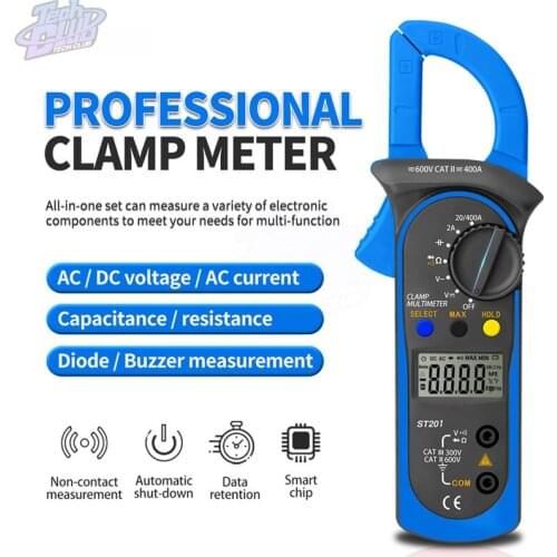 AC/DC ST201 Digital Clamp Meter Digital Clamp Multimeter High Precision Voltage And Current Measuring Instrument Meter