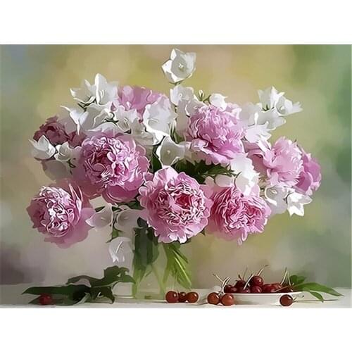 Flowers DIY 11CT Cross Stitch Embroidery Kits Craft Needlework Set Cotton Thread Printed Canvas Home Decoration New Wholesale