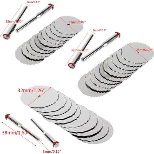 10 x 32mm Wood Saw Blade Disc + 2 x Rod Dremel Rotary Cutting Tool