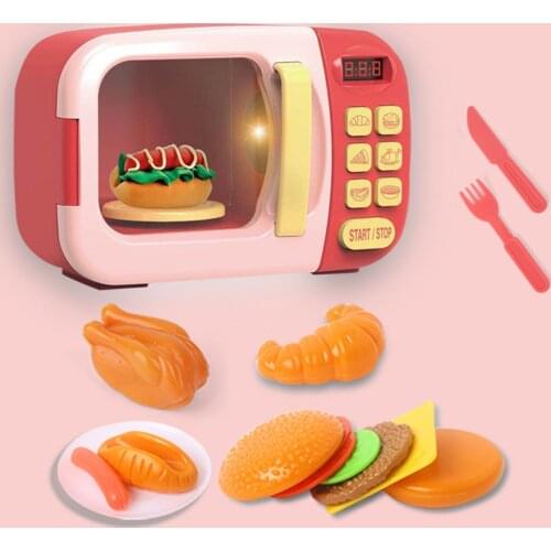 Microwave Oven Simulation Model Toy Timing Playing Dollhouse Interactive Doll Children Toys Birthday Christmas New Year Gift