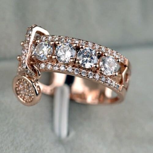 2021 New 3 Style Statement Round Pendant Rings For Women Trendy Rose Gold/Gold/Silver Color Female Jewelry Birthday Party Gifts