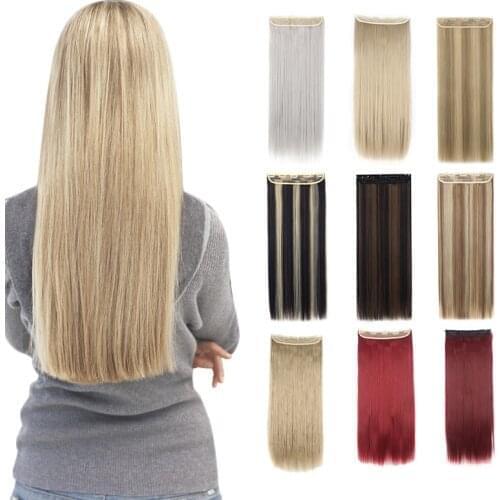 Lelinta 26" Hairpiece 140G Straight 5 Clips In False Styling Hair Synthetic Clip In Hair Extensions Heat Resistant