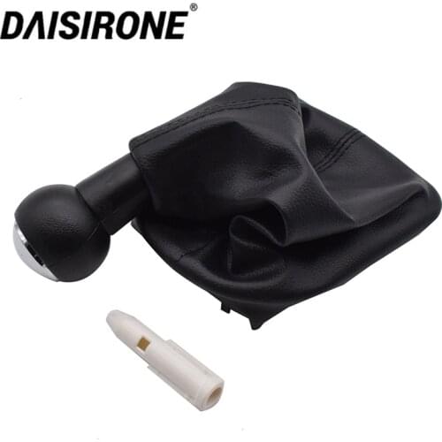 Chrome & Leather Car Shift Gear Knob Lever Gaitor Boot Cover For Citroen C2 C4 Picasso for Peugeot 307 308 3008