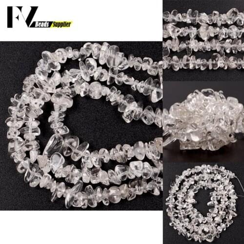 Natural Stone 5-8mm Irregular White Clear Quartzs Chip Beads For Jewelry Making Diy Bracelets Necklace Bracelets Needlwork 15"