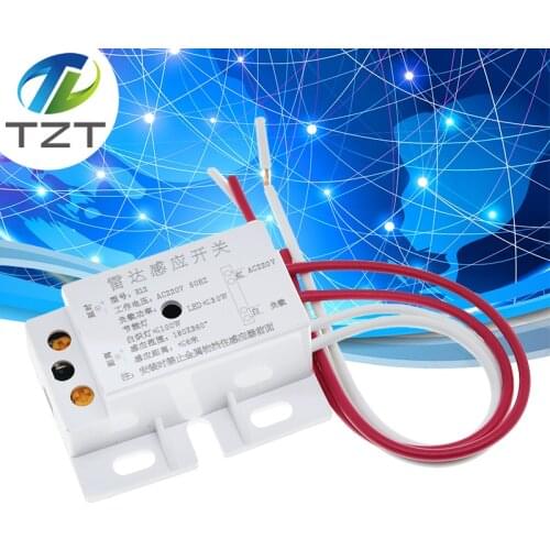 New 220V AC 50Hz Auto Infrared Sensor Switch PIR Microwave Radar Body Motion Sensor Module Adjustable For Time Distance Range