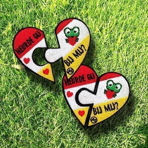 Oeteldonk Emblem Club Frog Carnival Iron on Patches for Netherland Patches On Clothes Stripes Stickers Embroidered Patches Decor