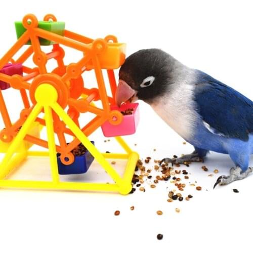 Bird Foraging Toys Colorful Plastic Feeder Chew-Resistant Pecking Toy for Cage