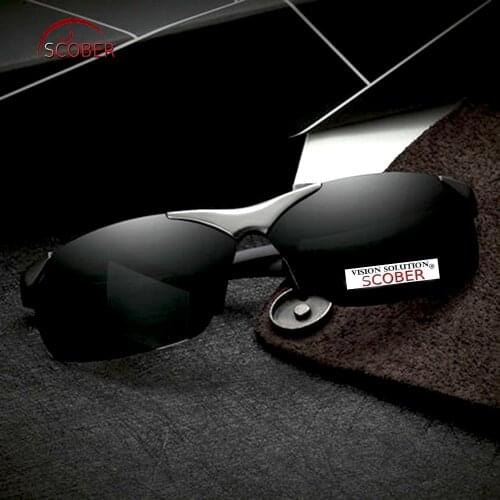 = SCOBER = Aluminum magnesium alloy polarized uv400 uv 100% sunglasses driver mirror fishing glasses