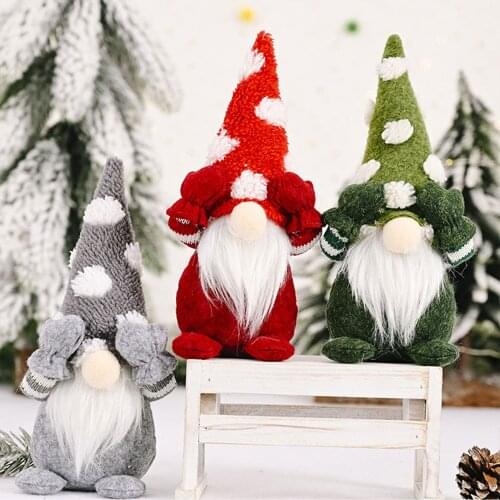 Christmas Ornaments Decoration Holiday Party Cartoon Cover Eyes Faceless Doll Rudolph Forest Old Man Doll Plush Elf Toy Creative