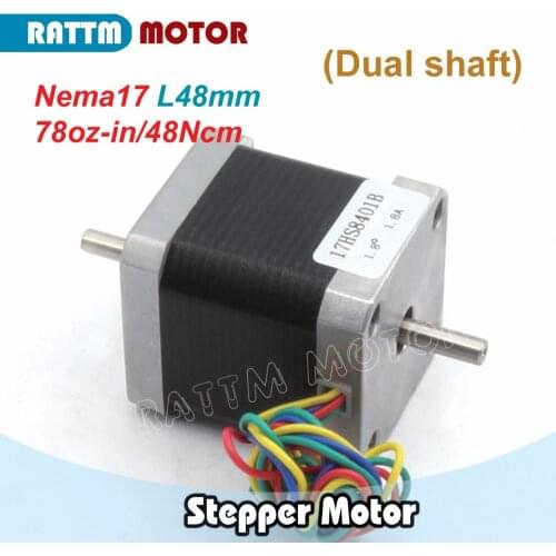 Nema17 CNC stepper motor 78 Oz-in (Dual shaft) 48mm stepping motor/1.8A for 3D Print CNC Router from RATTM MOTOR