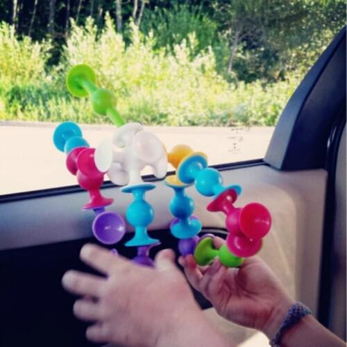 DIY Silicone tool accessory Blocks Assembled Sucker Construction brain develop Toys accessory