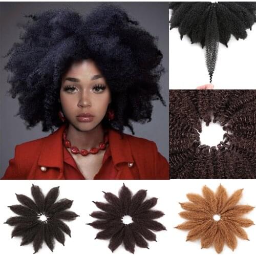 8'' Crochet Marley Braids Black Hair Soft Afro Twist Synthetic Braiding Hair Extensions High Temperature Fiber For Woman