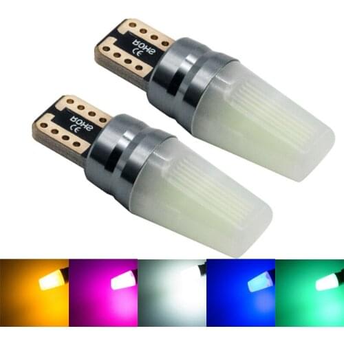 20-100PCS NEW T10 W5W 194 168 COB CANBUS Car LED Interior Reading Light Side Wedge Lamp white red yellow blue green purple DC12V