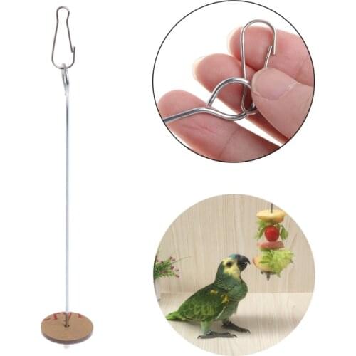 2020 New High Quality Pet Parrots Birds Food Holder Support Stainless Steel Fruit Spear Stick Meat Fruit Vegetable Skewer