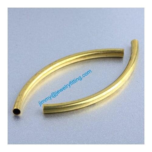 Jewelry findings Raw Brass matel spacer tube beads Pave tube beads tube 3*50mm