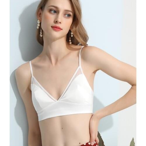 Silk Bra For Women Wireless Seamless Brassiere Thin Sexy Lingerie Push Up Soft Healthy Everyday Wear Silk Bra