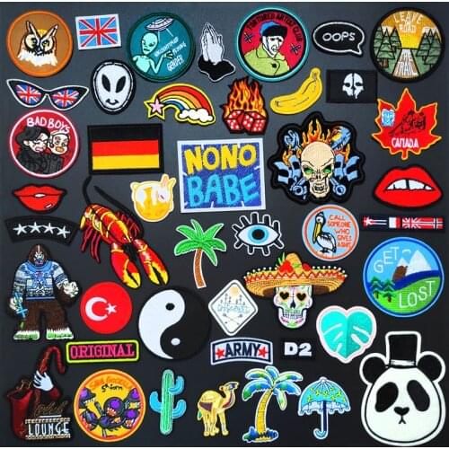 Cactus Umbrella Eye Banana DIY Embroidery Badge Applique Ironing Sewing Supplies Decorative Hand Rainbow