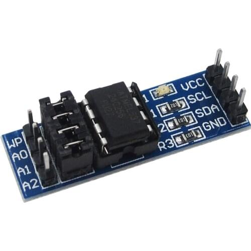 1PCS New AT24C256 I2C IIC Interface EEPROM Memory Module 8P Chip Power Supply Indicator Pull Up Resistor Direct Jumper Setting