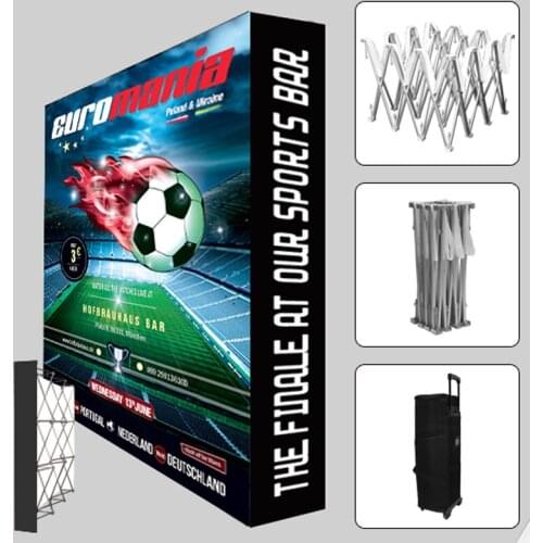 10ft portable custom tension fabric trade show displays pop up banner booth Counter exhibition backdrop wall with printing