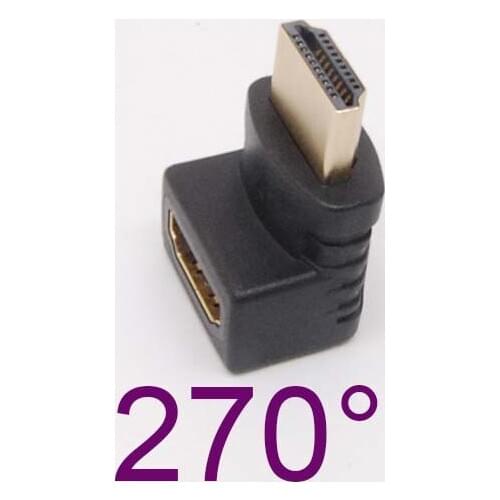 10pcs Gold 1.4 HDMI Male to Female 270 degree Converter Adapter