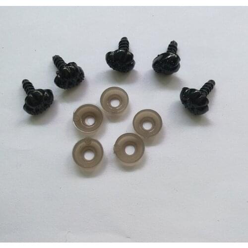 100PCS Black Plastic Safety Noses for Teddy Bear Doll Animal Puppet Crafts Children DIY Doll Toys Accessory Dog Nose & Washers