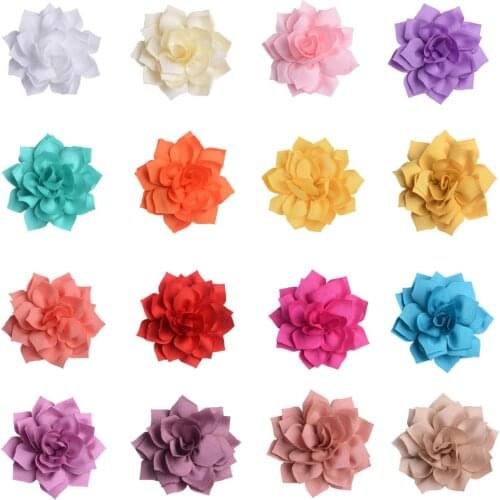 Free ePacket 8cm Layer Artificial Fabric Lotus Flower for Wedding Boutique Party Craft Home for Hair Accessories