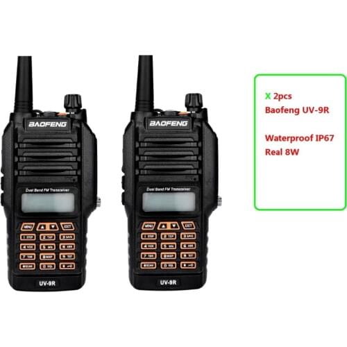 2pcs UV9r Waterproof IP67 long range HAM RADIO walkie talkie Baofeng UV-9R uhf vhf radio Baofeng Talkie Walkie