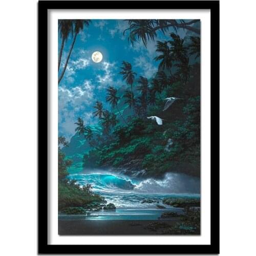 5d diy Diamond embroidery beach diamond painting Cross Stitch full square drill Rhinestone home