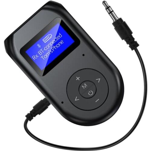 Bluetooth Transmitter and Receiver 3-in-1 Wireless Bluetooth 5.0 Adapter with Display Screen Low Latency Audio Adapter for PC TV