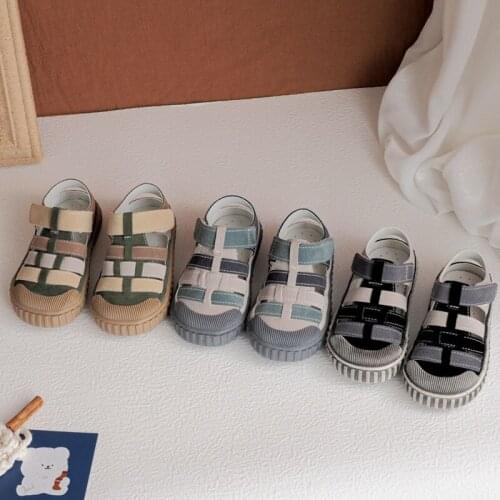 New Arrival Childrens Shoes for 2021 Summer Close-Toed Hook and Loop Fasteners Boys and Girls Sandals Kids Soft Soled Shoes