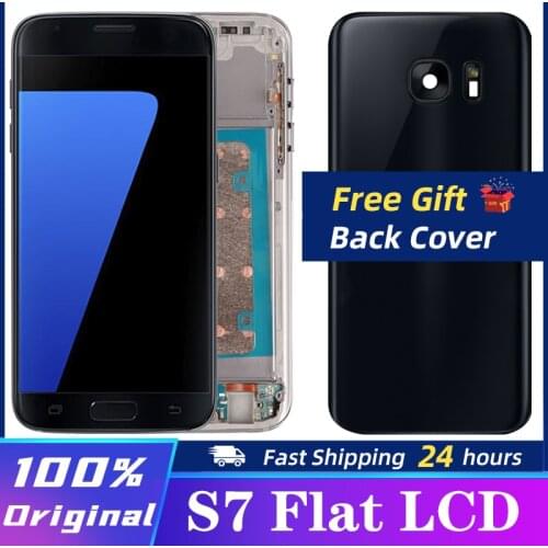 SUPER AMOLED 5.1" with Burn Shadow LCD with frame for SAMSUNG Galaxy S7 G930 G930F Display Touch Screen Digitizer Assembly