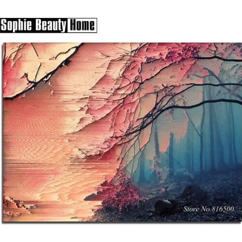 Diy 5D Diamond Painting Trees In Forest Full Diamond Mosaic Patterns Diamond Embroidery Rhinestones Needlework Home Decor 062316