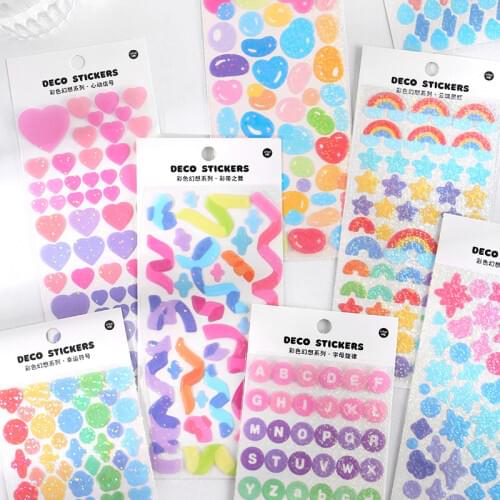 Journamm Colorful Ribbon Materils Stickers DIY Adhesive Sticker Decoration Stationery Project Making Decoration Sealing Stickers