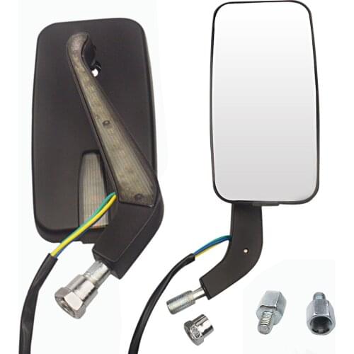 M10/M8 10mm Motorcycle Led Turn Signal Running Light Side Rearview Mirror For Honda Kawasaki Suzuki Street Naked Cruiser Custom