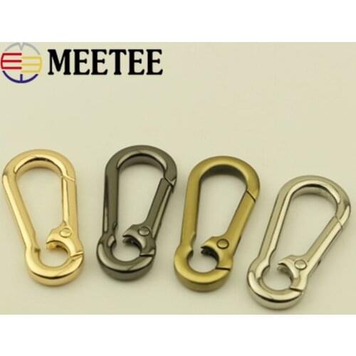 Meetee 5/10pcs Metal Lobster Buckle Keychain Snap Spring Hook Bag Strap Chain Hang Clasp DIY Connecting Buckles Accessories