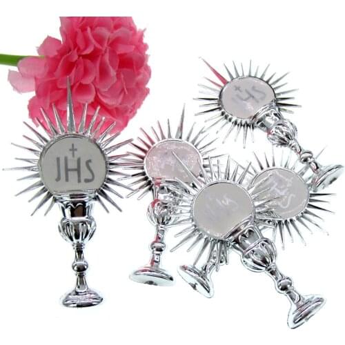 12Pcs Mini first communion favor silver holy sacrament baptism christening party table decoration 42 x 68mm