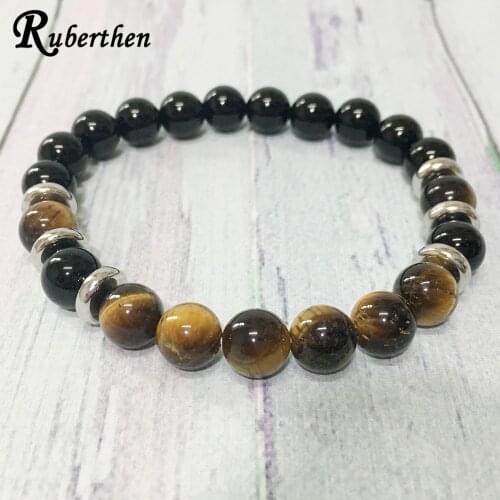 Ruberthen 2019 New Design Tiger Eye Bracelet Goddess Energy Bracelet A Grade Black Tourmaline Balance Jewelry