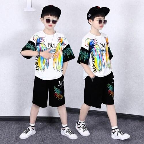 4-14 Years 2021 Summer Boy Clothing Set New Fashion Casual Active T-shirt+ Pant Kid Children Boy Teenager Clothing
