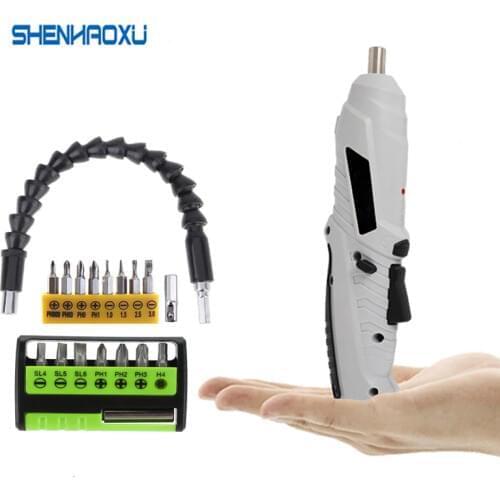 Cordless Mini electric screwdriver Shape-shifting 3.6V Power tools Rechargeable Lithium battery Two-way switch Home DIY Set