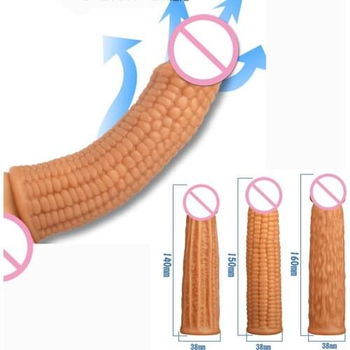 Sex Toys for Men Penis Enlargement Sleeve Penis Extender Reusable Condom Men Extension Cock Ring Goods for Adults 18 Sex Shop