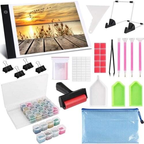 A5/A4 Led Light Pad for Diamond Painting Tools 3 Lever Adjustable Light Table Board Pad Kits Diamond Embroidery Accessories Set