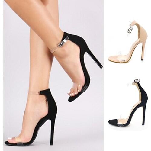 High Heels Summer Women Sheos Sexy Women Pumps Ladies Shoes PVC Jelly Transparent Shoes Clear Peep Toe Pumps Classic Sandals